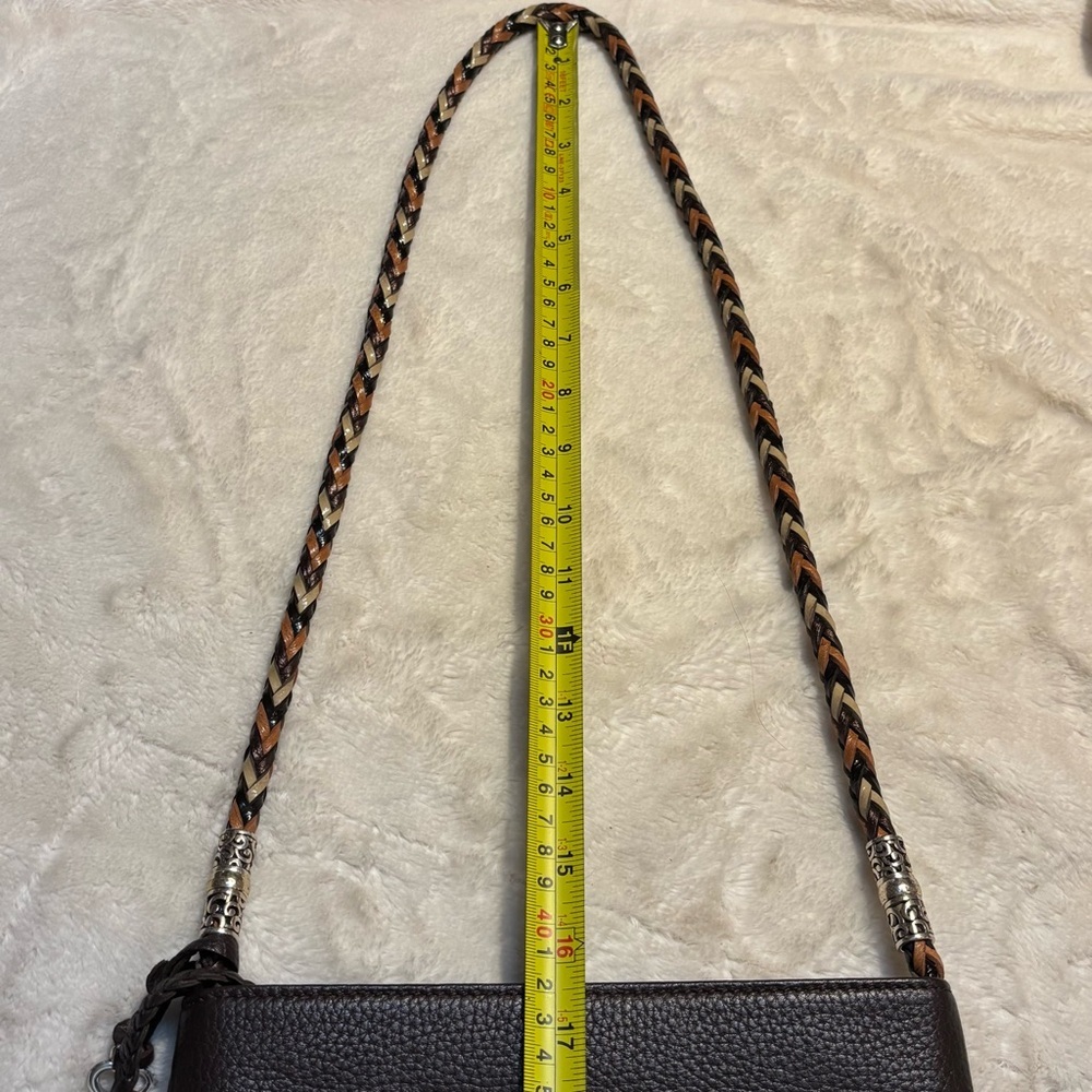 NEW Brighton Barbados Bag Leather Dark Brown Crossbody / Shoulder Braided Strap - Picture 16 of 16